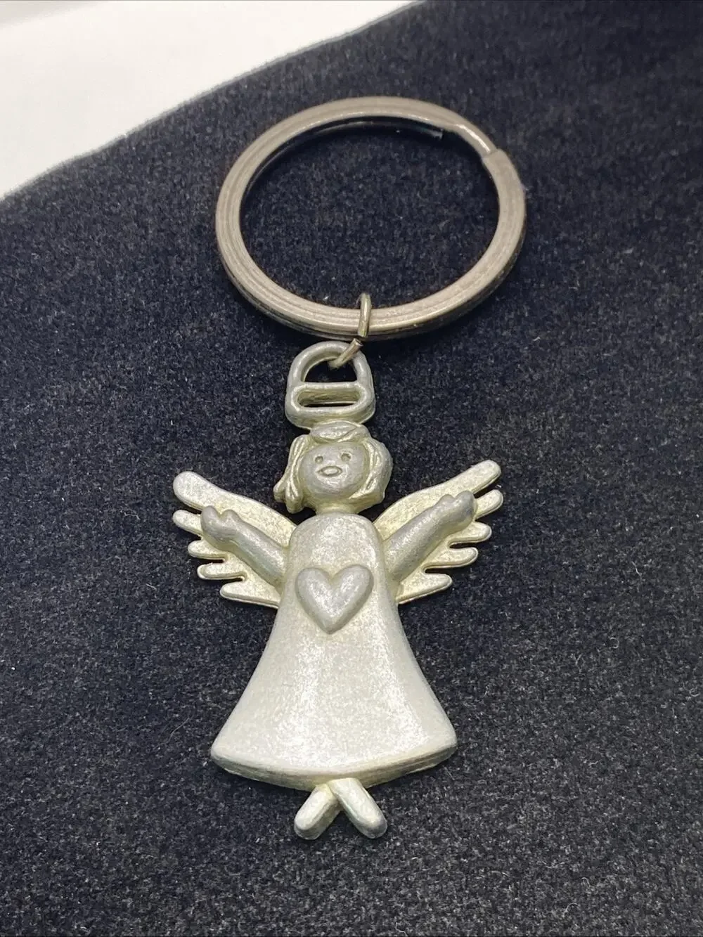 Womens Vintage Silver Angel Keychain